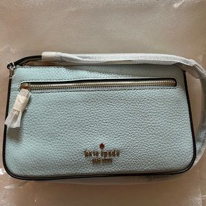 Kate Spade NWT Leila Crossbody Pebbled Leather Baby Blue (Dewy) Handbag